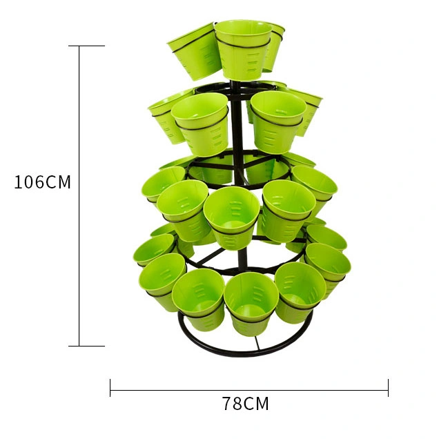 Round Three-Dimensional Multi-Layer Combination Flower Pot Stand Balcony Vegetable Pot Green Vegetable Artifact Large Capacity Planting Box