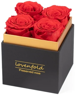 Superventas Caja de regalo de flores románticas para el Día de San Valentín Caja de regalo de cartón cuadrada personalizada