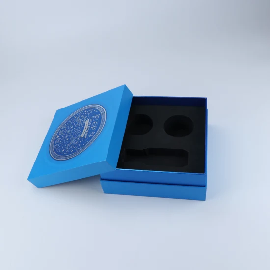 Caja de perfume rígida personalizada con logotipo de marca de impresión de caja de cartón de doble puerta abierta para velas