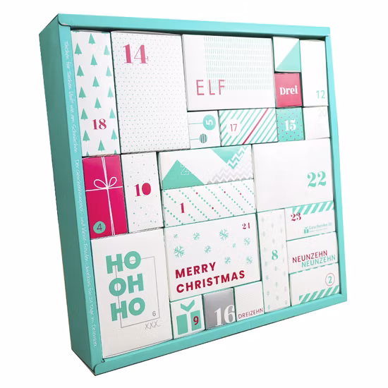 Caja de calendario de adviento de Navidad personalizada Caja de regalo de lujo personalizada vacía