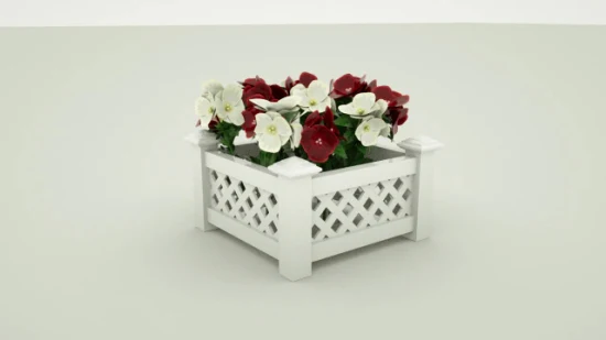 Fácil de montar PVC blanco plástico cuadrado plantar verduras flor Rectangular vinilo jardín caja maceta cajas grandes al aire libre