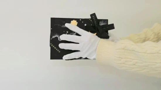 Caja de embalaje de regalo de cumpleaños a prueba de agua de color negro de lujo con cinta