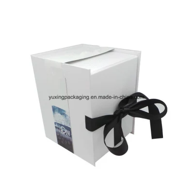Caja de papel hecha a mano de embalaje plegable personalizada con cinta