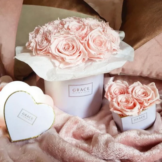 Embalaje de cajas de regalo de flores en forma de corazón para rosas
