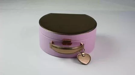 Caja de regalo rosa portátil personalizada al por mayor de venta caliente con asa y etiqueta